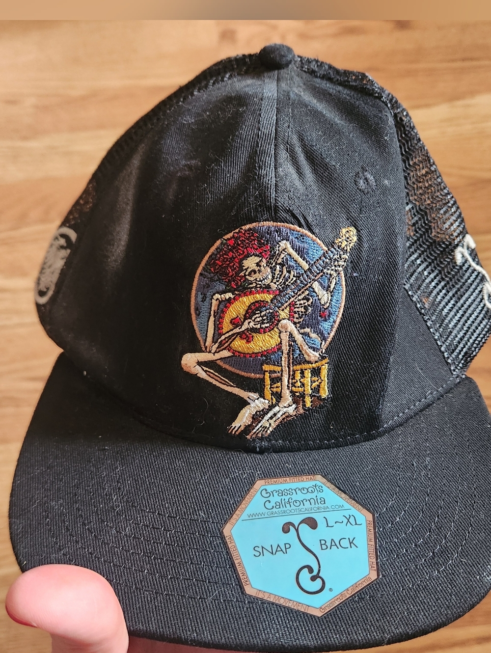 EUC Grassroots California Stanley Mouse Easy Rider Snapback Skeleton Guitar